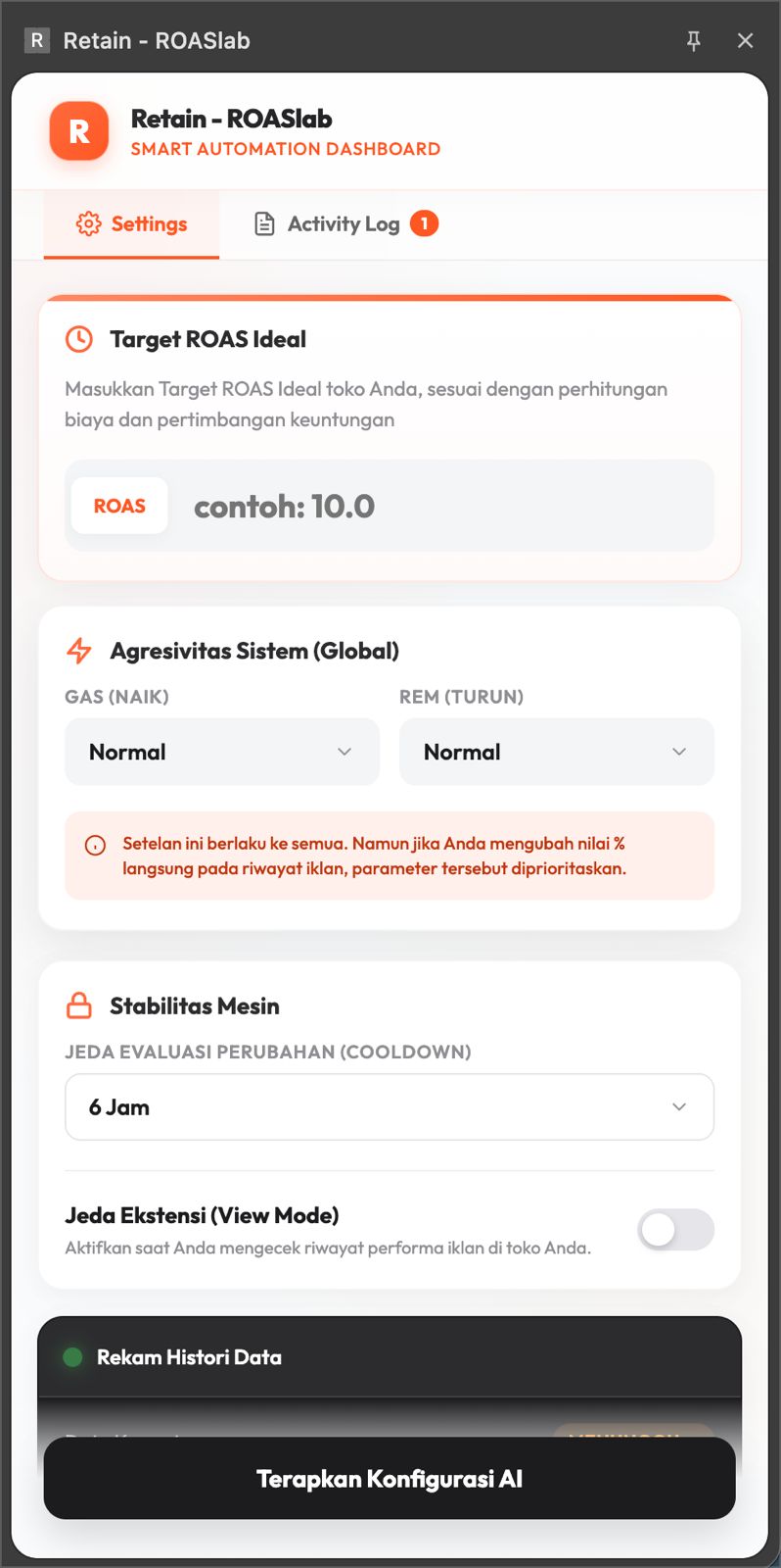 ROASlab AI Dashboard Preview
